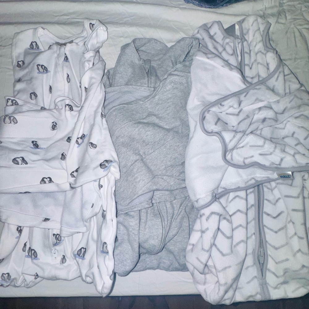 Bundle of 3 Halo sleep swaddles. Worn maybe once. All Newborn but run big!